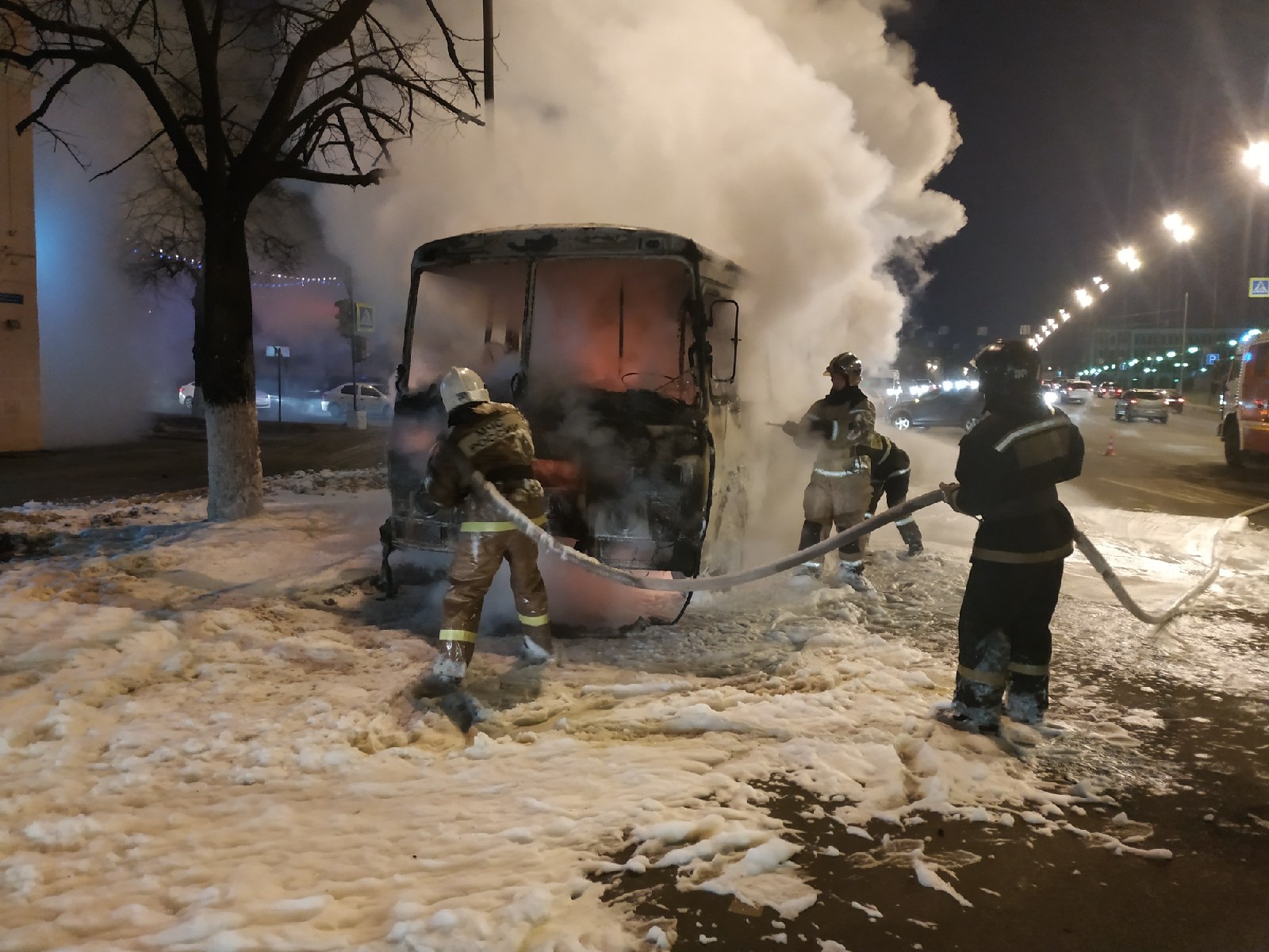 В Йошкар-Оле сгорел автобус