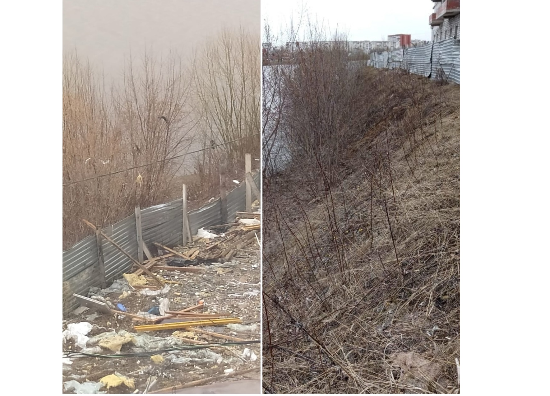 В Йошкар-Оле выявлено загрязнение берега реки Малой Кокшаги строительным мусором 